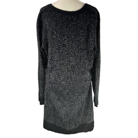 NWOT SOMA Lurex Duster Black & Silver Metallic Long Loungewear Cardigan … - Picture 6 of 16